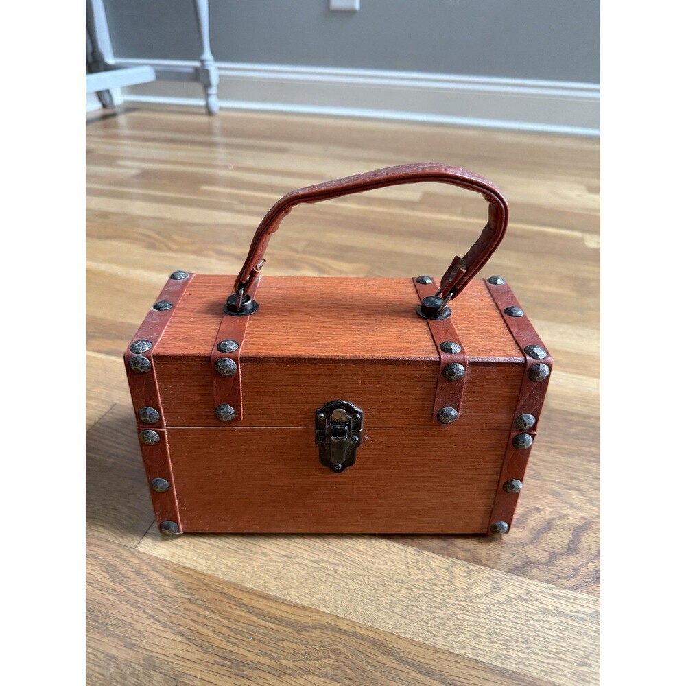 Vintage 1950s Roger Van S wooden handbag / purse. Made in Japan.